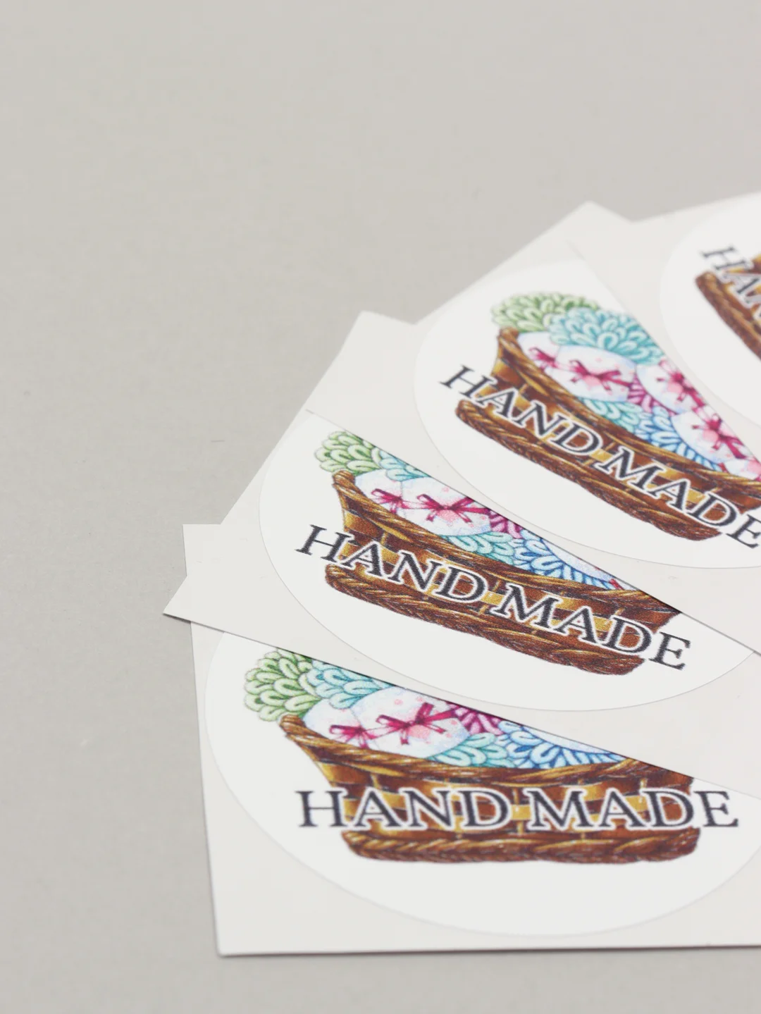 Стикеры-наклейки для упаковки изделий Hand Made, 10 штук, 4 варианта надписей