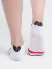 Белый носки короткие женские "Сердце"