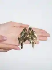 Хром длинные серьги с подвесками геометрической формы
