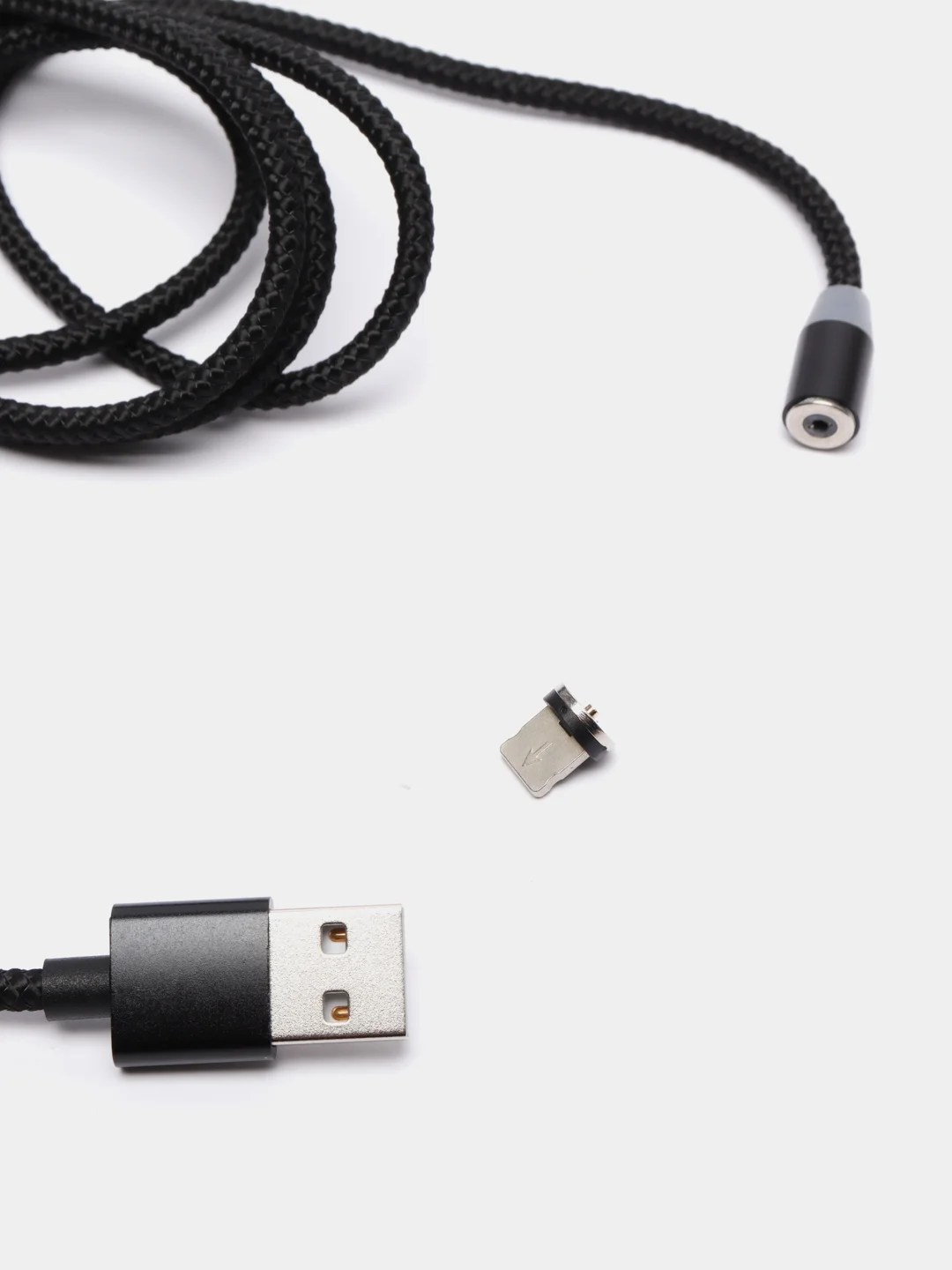 Белый магнитный кабель 3 в 1, 1м для зарядки устройств c разъемом MicroUSB, Type-C, Lightning