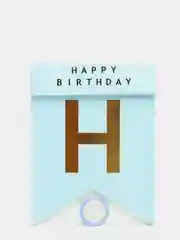 Голубой гирлянда растяжка из букв "Happy Birthday", гирлянда С Днем Рождения, 16*20 см