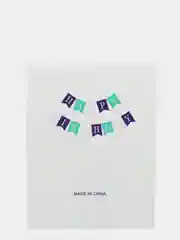 Сиреневый гирлянда растяжка из букв "Happy Birthday", гирлянда С Днем Рождения, 16*20 см