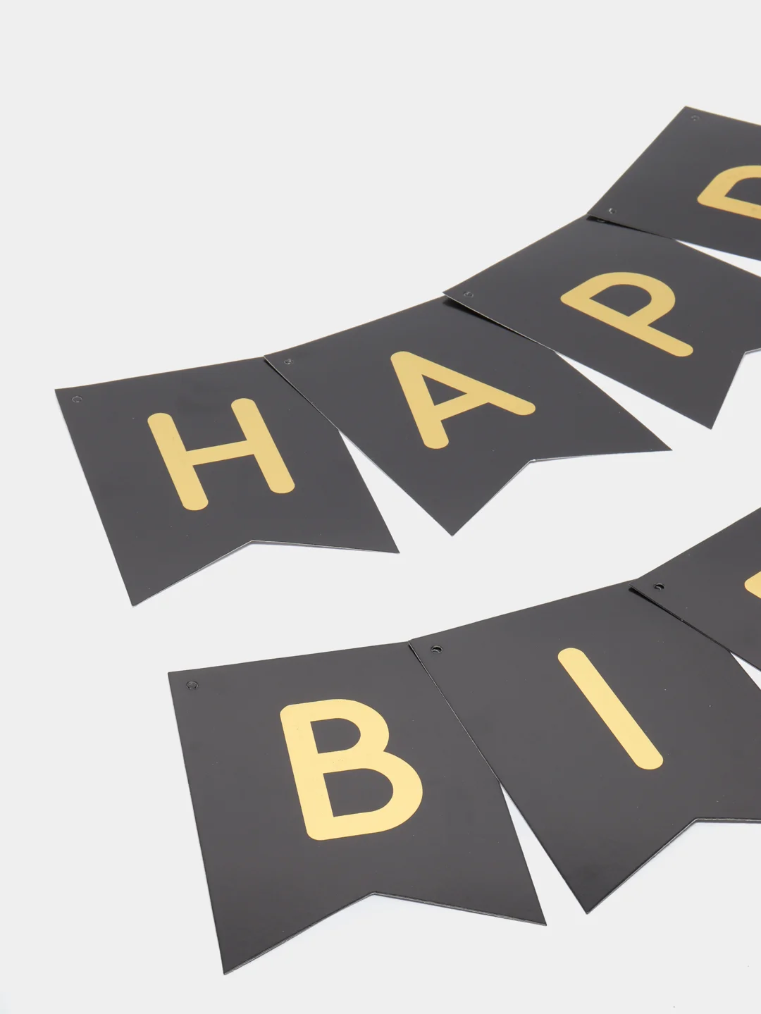 Черный гирлянда растяжка из букв "Happy Birthday", гирлянда С Днем Рождения, 16*20 см