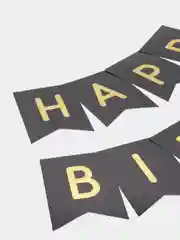 Черный гирлянда растяжка из букв "Happy Birthday", гирлянда С Днем Рождения, 16*20 см