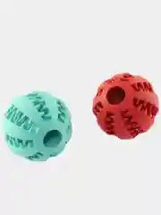 Красный игрушка для собак и кошек 2 в 1, мяч для чистки зубов и кормушка