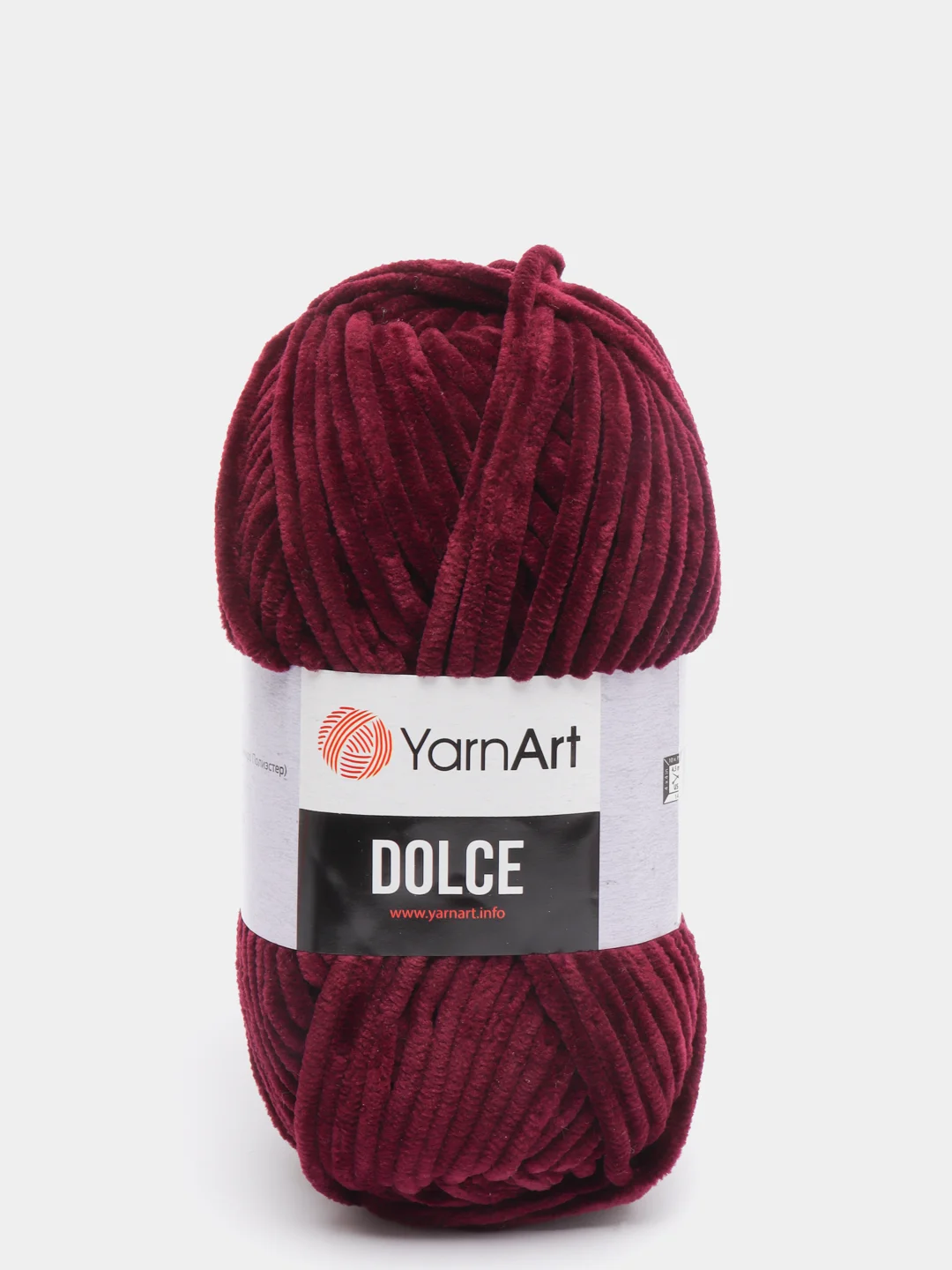 Бордовый пряжа плюшевая YarnArt Dolce (ЯрнАрт Дольче)