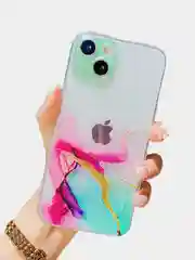 Чехол Silicone Case для iPhone 13,12,11,XS,X,Pro,Max силиконовый (айфон) с акварельным рис