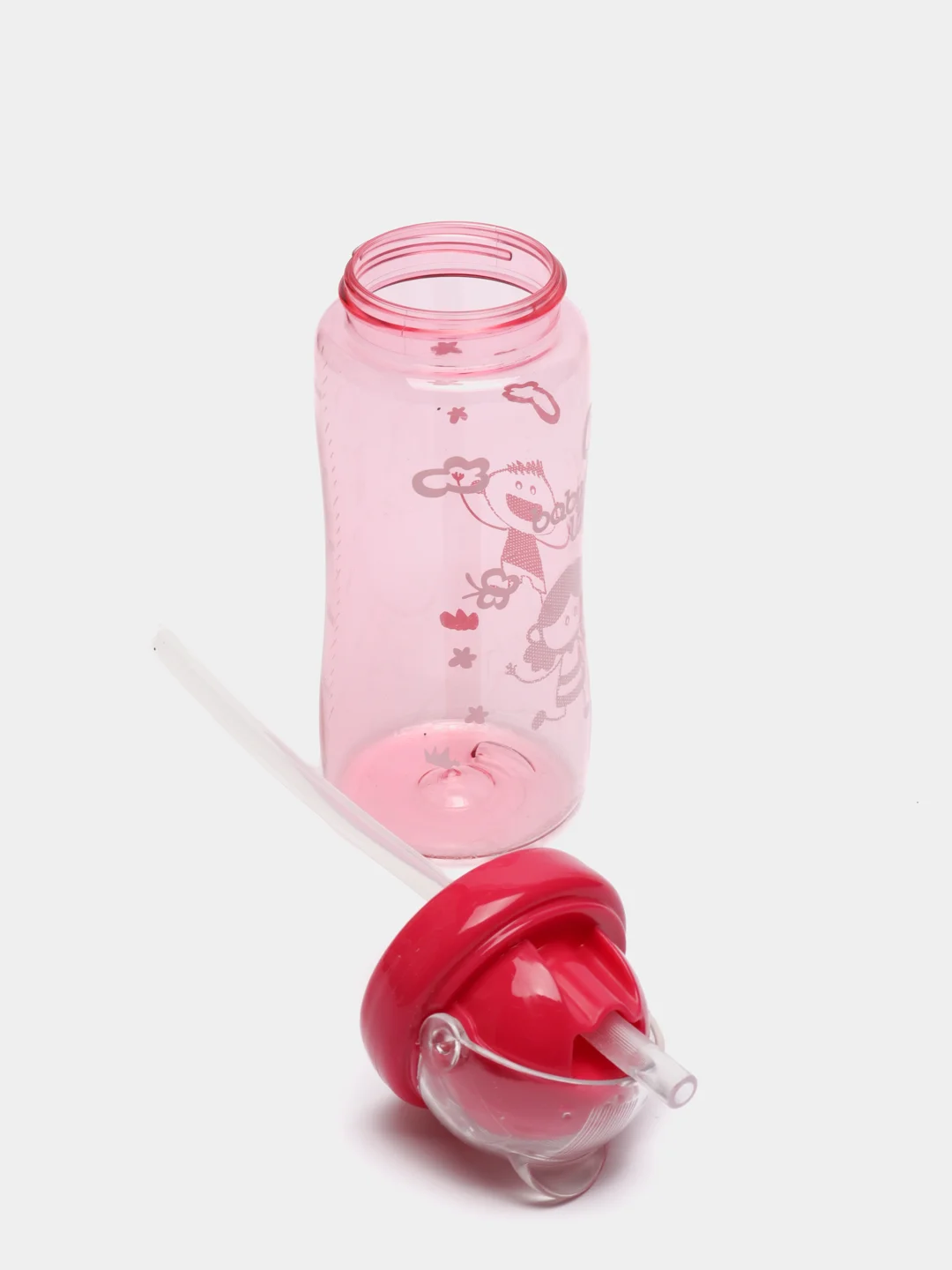Розовый поильник Baby Land с трубочкой, 300 ml