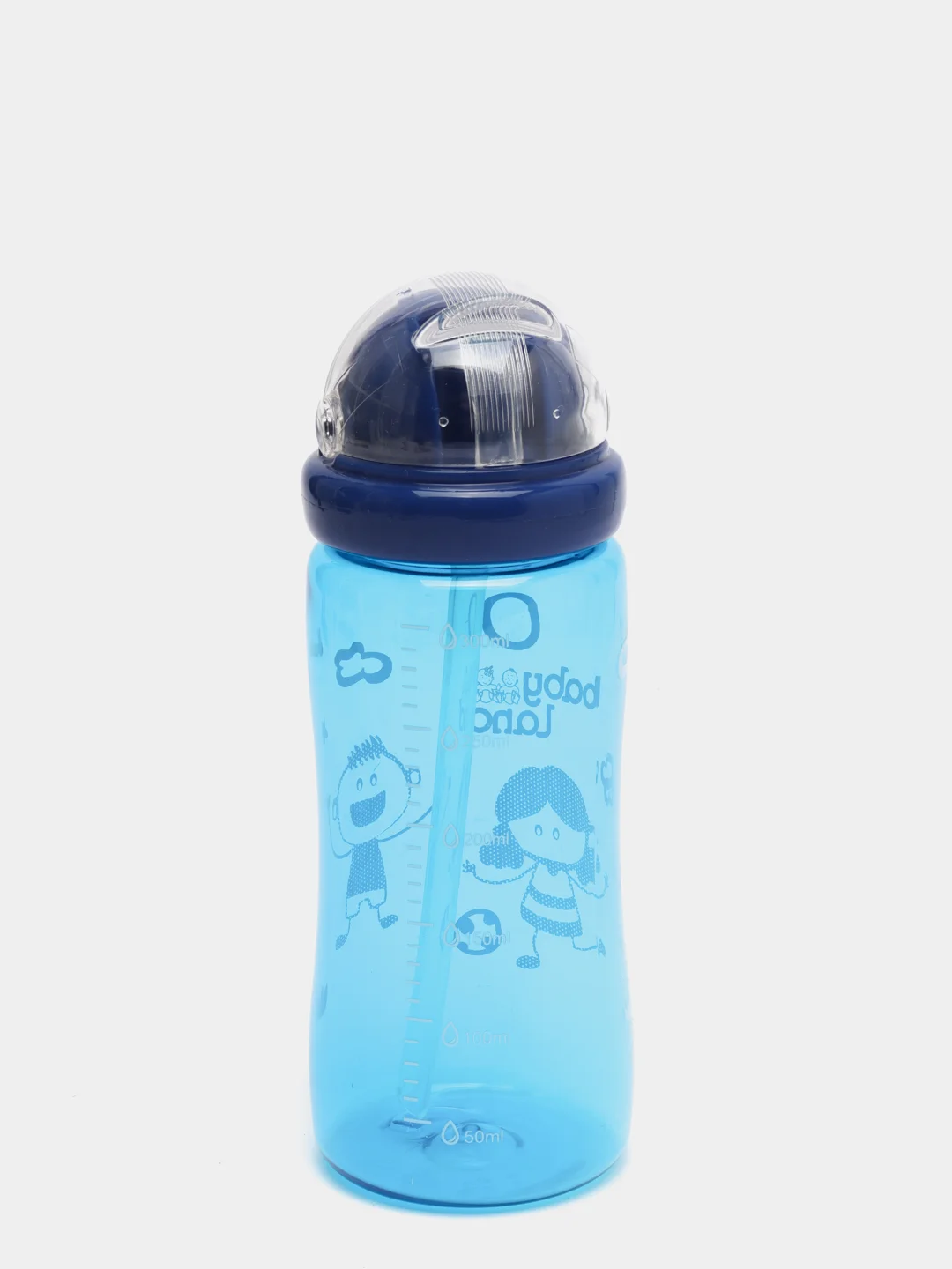 Синий поильник Baby Land с трубочкой, 300 ml