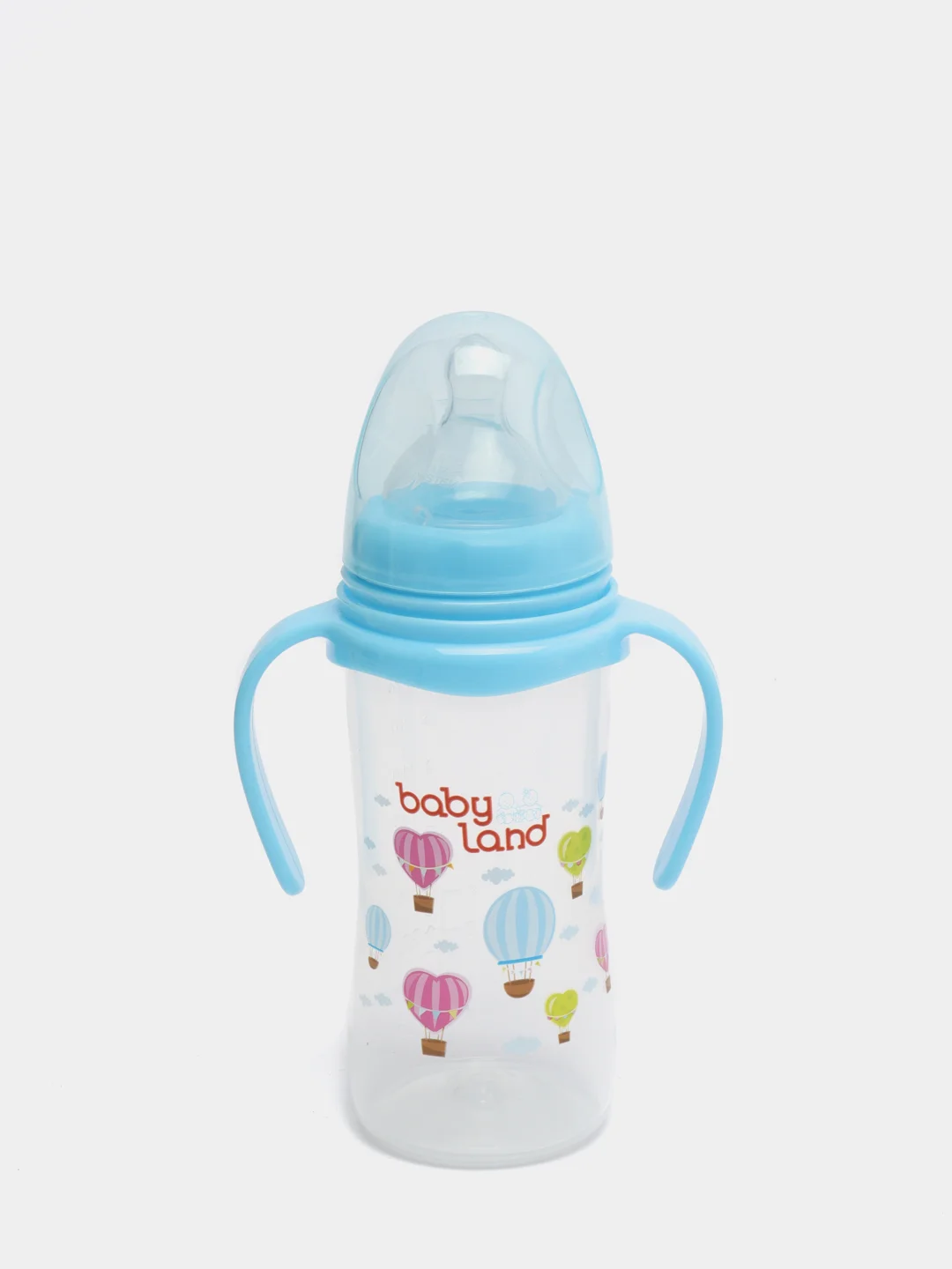 Голубой бутылочка Baby Land 300мл с широким горлом и силиконовой анатомической соской Air System