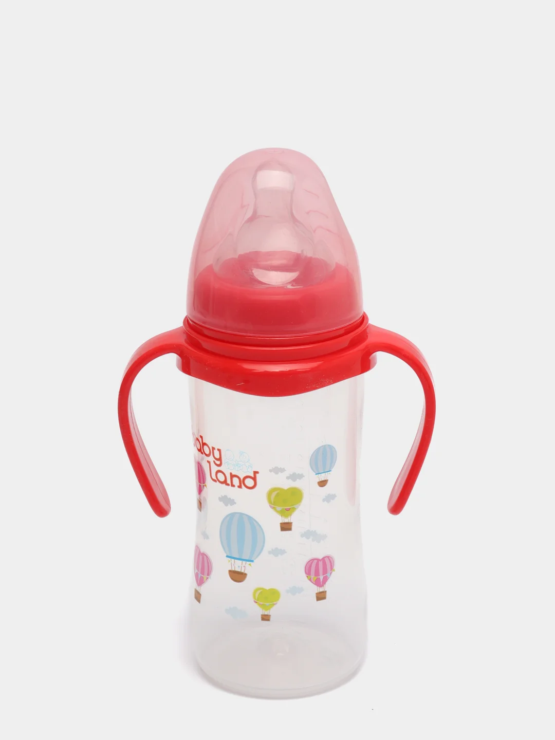 Красный бутылочка Baby Land 300мл с широким горлом и силиконовой анатомической соской Air System