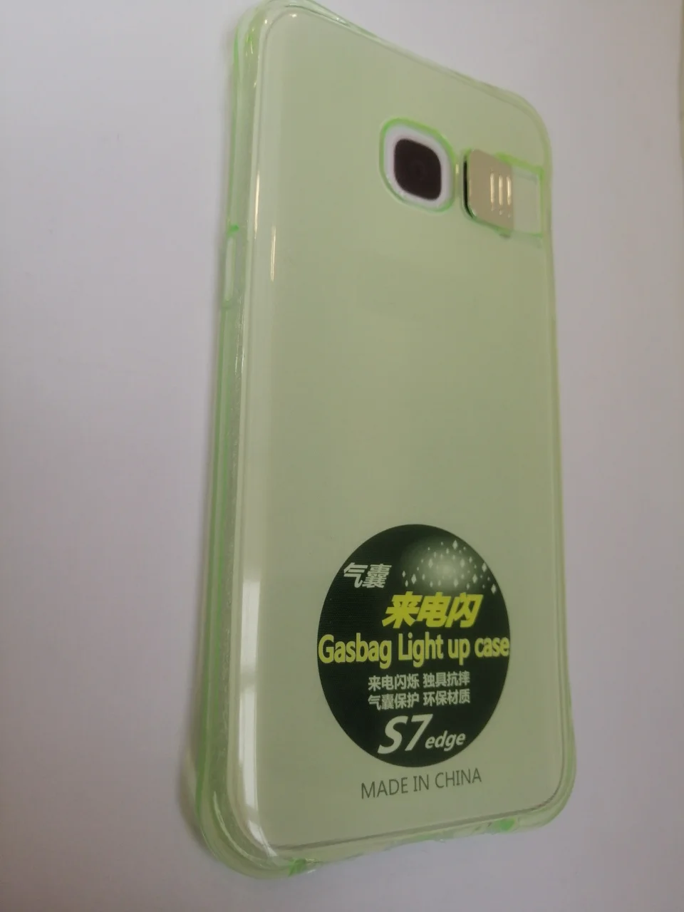 Голубой чехол-накладка Samsung/Самсунг S7 EDGE, усиленный с подсветкой