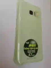 Голубой чехол-накладка Samsung/Самсунг S7 EDGE, усиленный с подсветкой