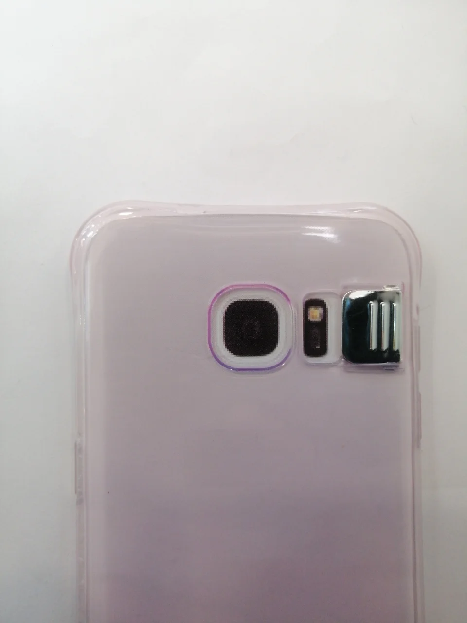 Голубой чехол-накладка Samsung/Самсунг S7 EDGE, усиленный с подсветкой
