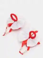 Оранжевый бантики из кружева на резинке