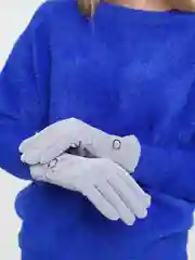 Розовый женские перчатки с меховым подкладом и сенсорным пальцем