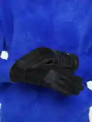 Черный женские перчатки с меховым подкладом и сенсорным пальцем