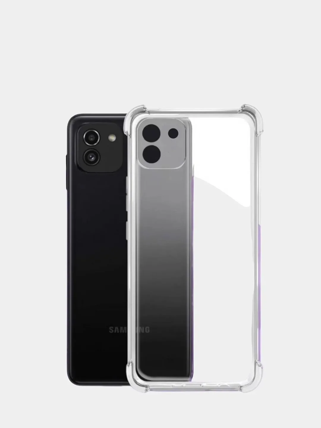 Чехол Samsung Galaxy A03, усиленный, 1,5 мм, прозрачный