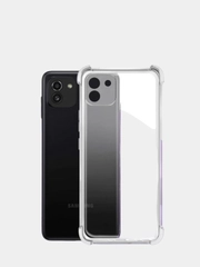 Чехол Samsung Galaxy A03, усиленный, 1,5 мм, прозрачный