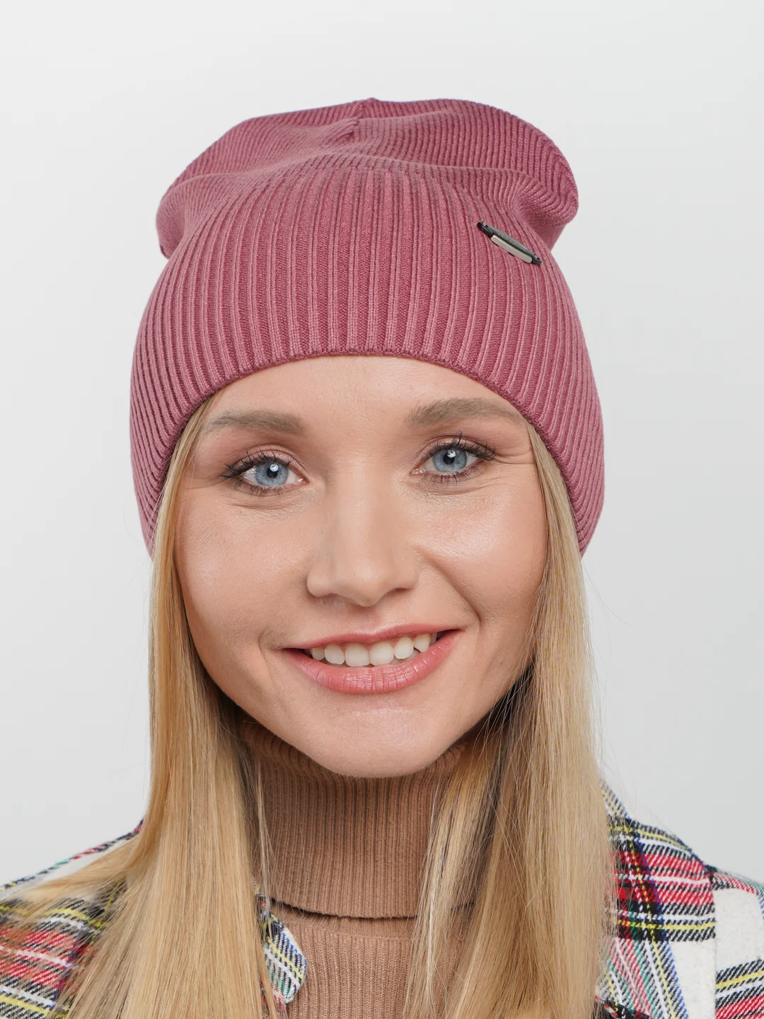 Коралловый меланж шапка демисезонная Vepanso, весна осень