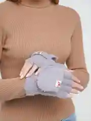 Серый женские перчатки-раскладушки / Перчатки-варежки с открытыми пальцами