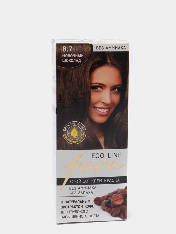 Краска для волос Fara Eco Line, тон 8.7, молочный шоколад