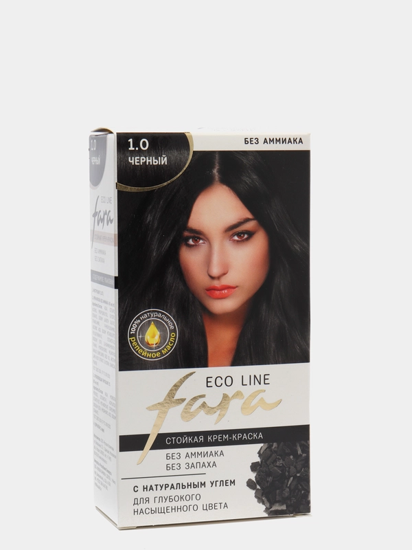 Краска для волос FARA Eco Line, тон 1.0 черный