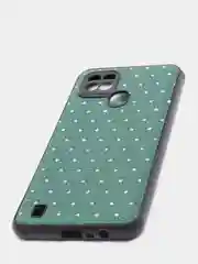 Зеленый чехол Realme C21 Реалми С21 силиконовый под кожу со стразами