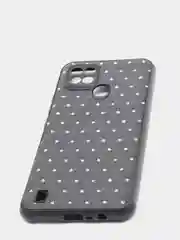Черный чехол Realme C21 Реалми С21 силиконовый под кожу со стразами