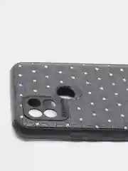 Черный чехол Realme C21 Реалми С21 силиконовый под кожу со стразами