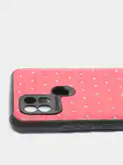 Красный чехол Realme C21 Реалми С21 силиконовый под кожу со стразами
