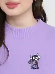 Серый брошь "Кошка"