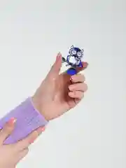 Синий брошь "Сова"