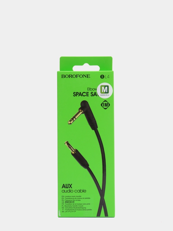 AUX Кабель Jack 3.5мм, 1м, Borofone BL4, черный