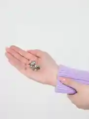 Манго брошь с эмалью "Черный кот"