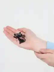 Синий брошь "Кошка"