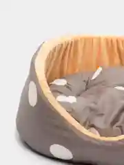 Лежак, лежанка с подушкой мех плюш для котят, кошек и щенят, 48*44*8-14 см