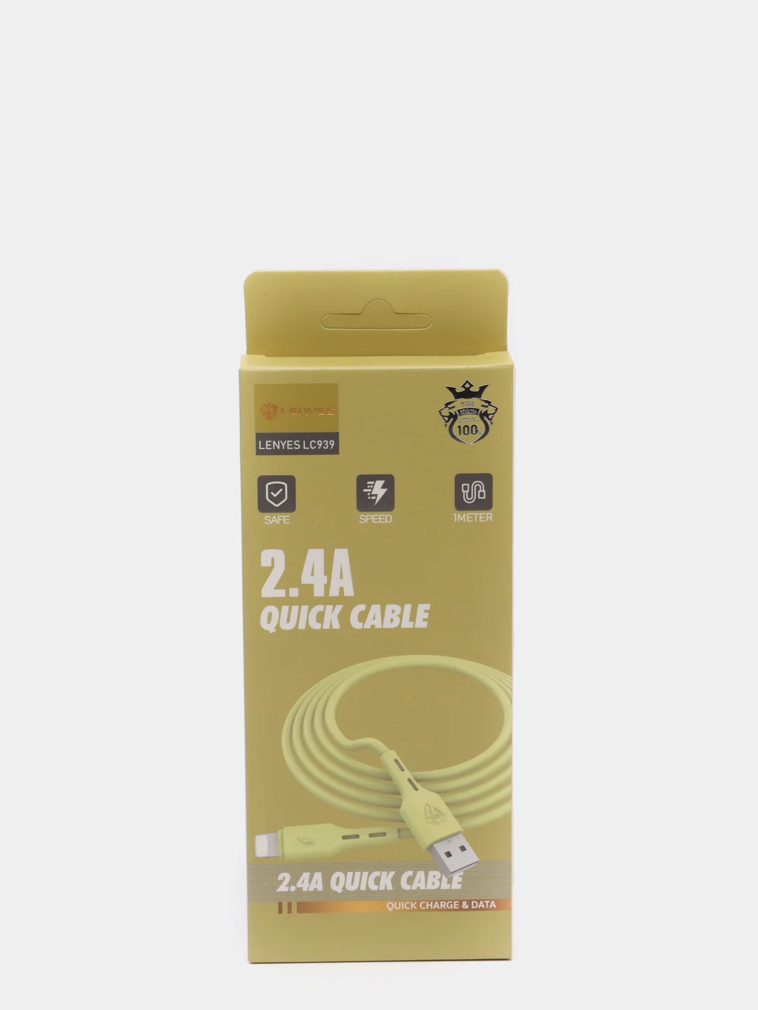 Желтый зарядка / Кабель зарядный LENYES LC939 (Micro-USB/Type-C/Lightning) для Android и iPhone