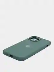 Зелёный хаки чехол на iPhone 11, 13, 12, XR, Pro, Max, Mini, бархатный