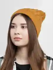 Горчичный женская шапка тонкая "Феникс"