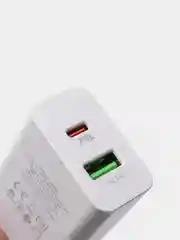 Белый блок питания для iOS/Android, Borofone BA56A, СЗУ 2USB PD 20W+QC3.0, быстрая зарядка 3.0A
