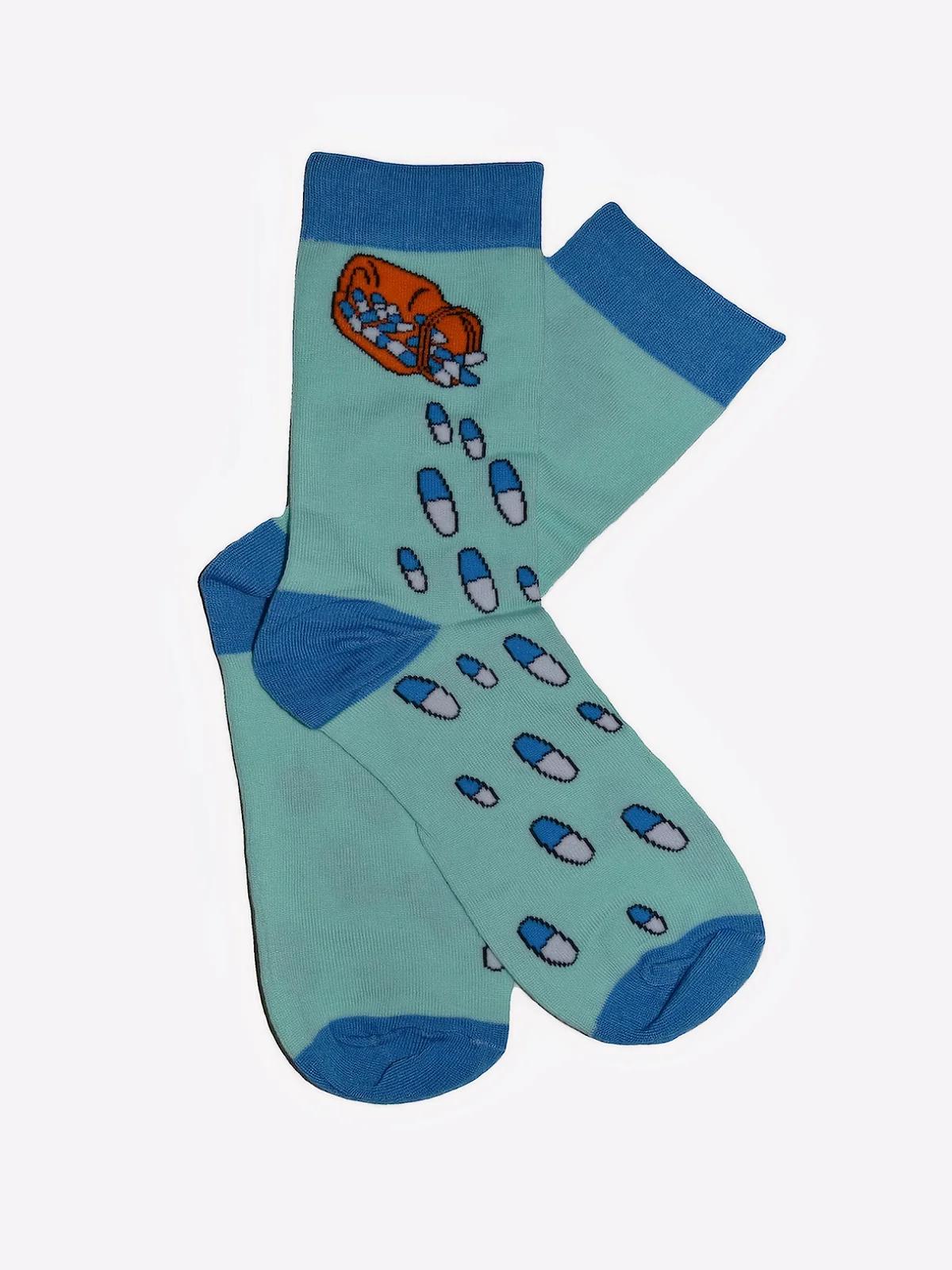 Носки 39-44 размер, высокие, голубые, 35655-1