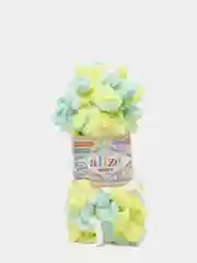 Желтый пряжа Alize Puffy Color, петельки, 5 штук, микрополиэстер