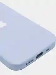Небесно-голубой силиконовый чехол для iPhone 12, со стеклянной панелью
