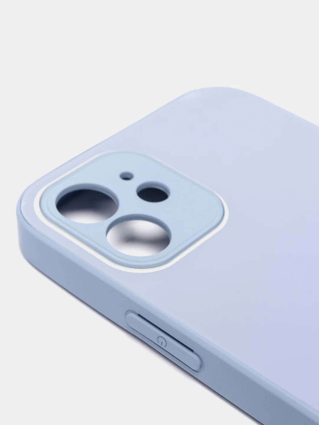 Небесно-голубой силиконовый чехол для iPhone 12, со стеклянной панелью