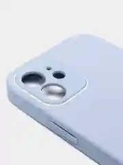 Небесно-голубой силиконовый чехол для iPhone 12, со стеклянной панелью