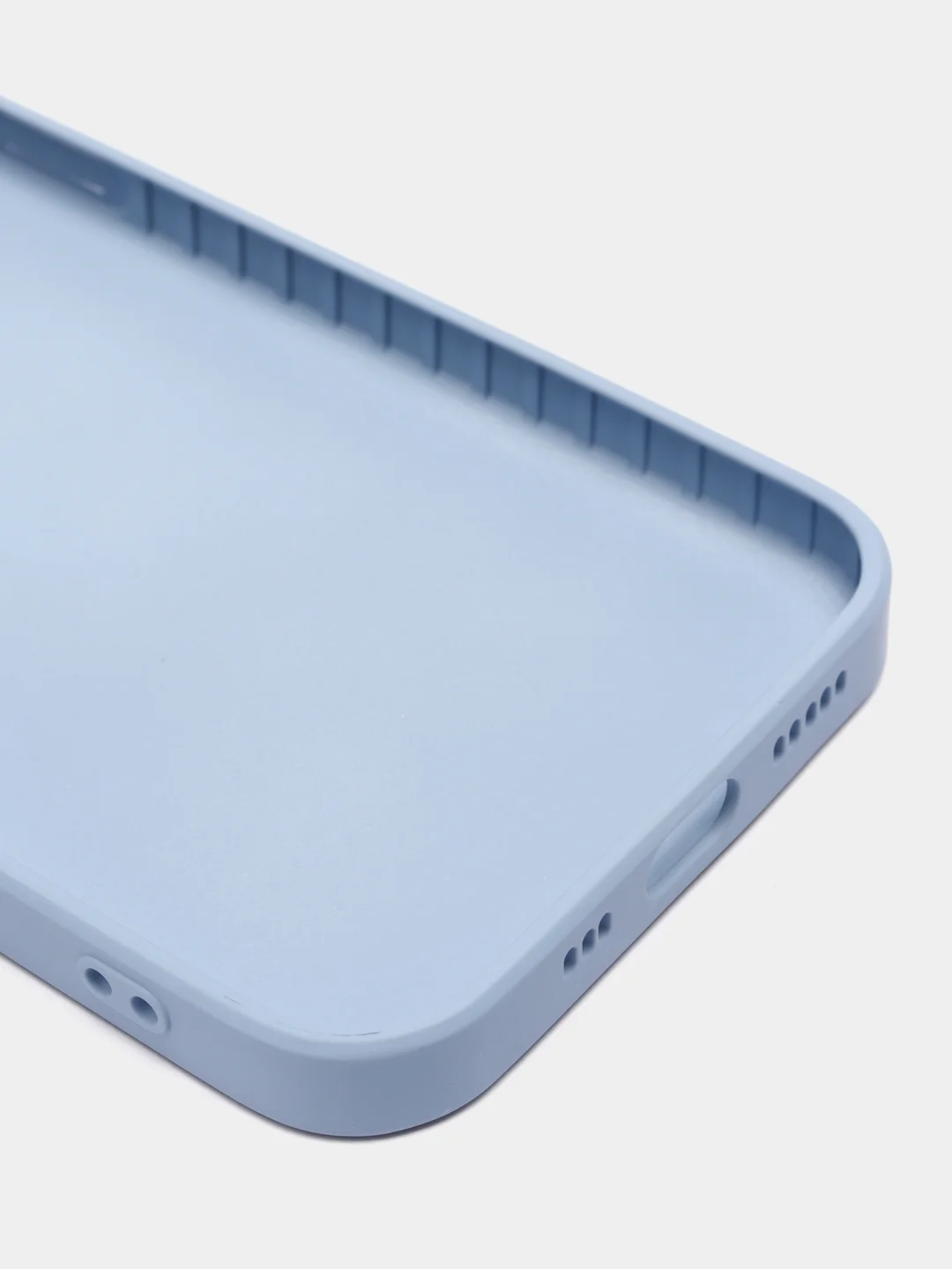 Небесно-голубой силиконовый чехол для iPhone 12, со стеклянной панелью