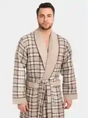 Бежевый мужской вафельный халат