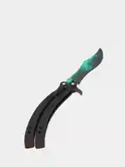 Нож деревянный бабочка 1.5 "Волны Изумруд" Кс Го / CS GO