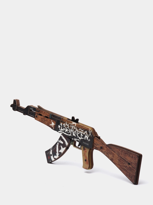 Деревянный автомат резинкострел АК-47 Пустынный Повстанец КС ГО / AK-47 CS GO
